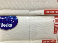 Napkins | 200 Bulk Pack 1 Ply | Deeko | PD-9310150712540 | YG-PSN-775 | PD-052414