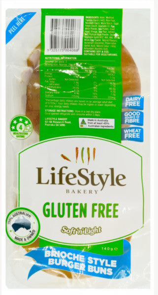 Gluten Free Soft ‘n’ Light Brioche Style Burger Buns
