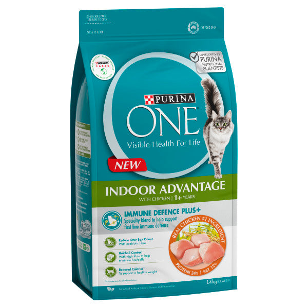Purina One Adult Indoor Chicken Dry Cat Food Bag 1.4kg