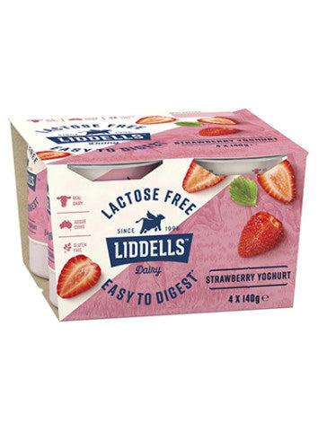 Lactose Free Strawberry Yoghurt | 4 x 140g | Liddells | YG-007503-PD-052237