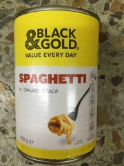 Spaghetti In Tomato Sauce | 410g | Black & Gold | YG-009493-PD-047007