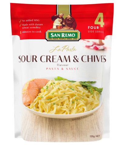 La Pasta Sour Cream & Chives Flavour Pasta & Sauce | 4 Side Serves | San Remo | YG-004650-PD-015671