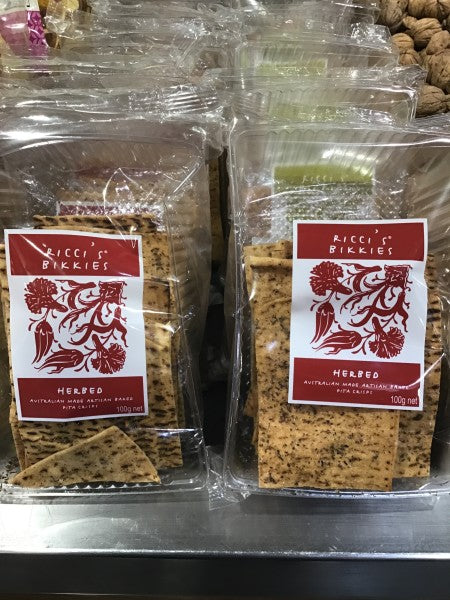 Pita Crisps - Herbed | 100g | Ricci's Bikkies | YG-000519-GFV-002235