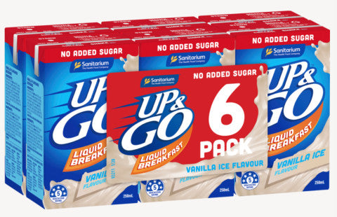 Up & Go Vanilla Ice No Added Sugar | 6 x 250ml | Sanitarium | YG-004662-PD-017238