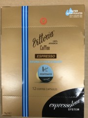 Vittoria Espresso Naturally Decaffeinated Coffee Capsules | 12 Capsules | Vittoria Coffee | PD-9310631628209 | PD-9310631628209 | YG-PSN-5970 | PD-020782
