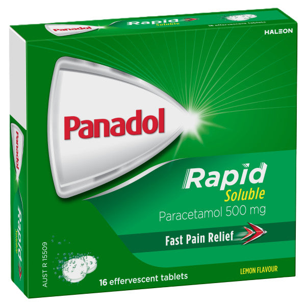 Panadol Rapid Soluble 500 Mg 16 Effervescent Tablets | 16 Soluble Tablets Box | Panadol | YG-012022-PD-022512