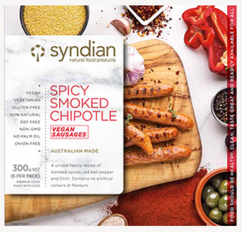 Gluten Free Spicy Smoked Chipotle Vegan Sausages | 6 Sausages | Syndian | YG-011424-PD-016933