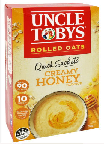 Rolled Oats Quick Sachets Creamy Honey Flavour | 10 Sachets | Uncle Tobys | YG-010612-PD-016587