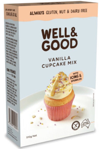 Gluten & Dairy Free Vanilla Cupcake Mix | 510g | Well & Good | YG-004649-PD-015922