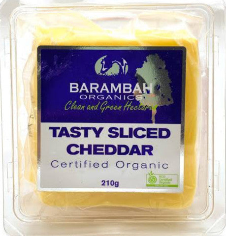 Organic Tasty Sliced Cheddar | 210g | Barambah Organics | YG-005124-PD-005867
