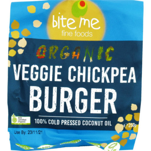 Organic Veggie Chickpea Burger | 250g | Bite Me Fine Foods | YG-011648-PD-016694