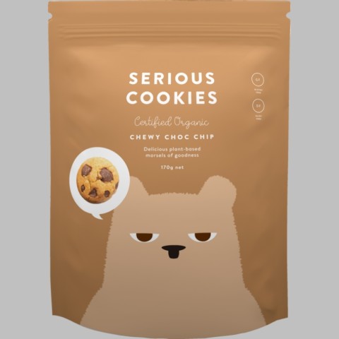 Organic Chocolate Chip Plant-Based Cookies | 170g | Serious Cookies | YG-005302-PD-015337