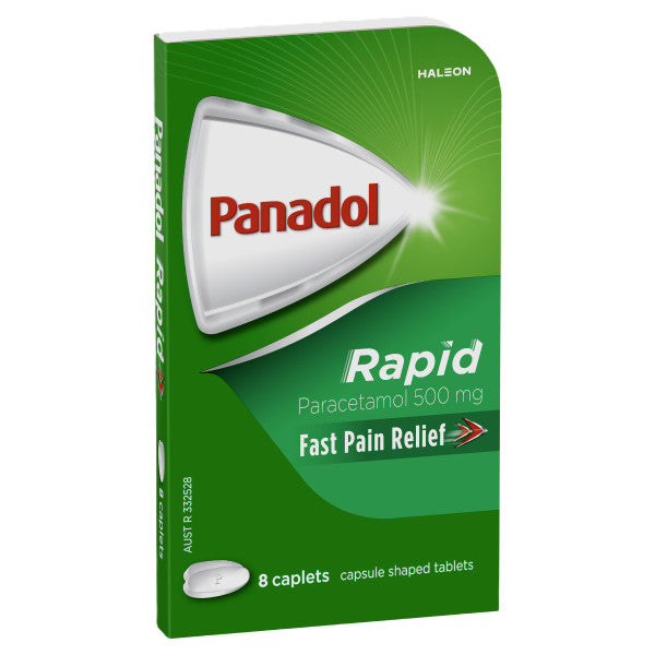 Rapid For Pain Relief Paracetamol 500mg 8 Caplets | 8 Caplets Box | Panadol | YG-012021-PD-022514