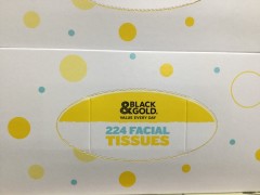 Tissues | 224 x 2 Ply | Black & Gold | YG-010579-PD-053055