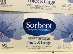 Tissues | 95 Thick & Large Hypo-Allergenic | Sorbent | YG-010486-PD-053050
