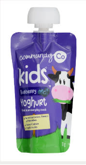 Kids Blueberry Yoghurt Pouch 70gm | 70g | Community Co | YG-011707-PD-016541