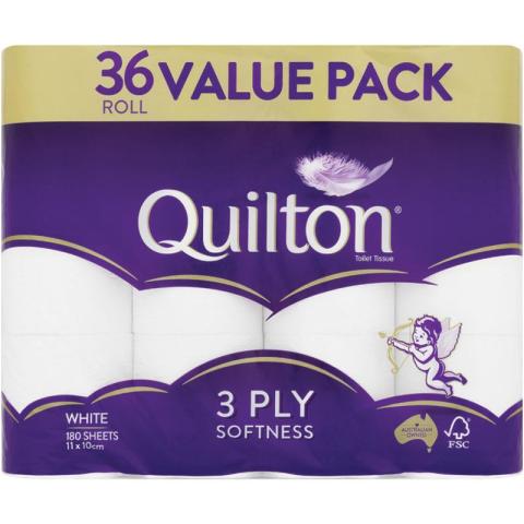Toilet Roll White 3ply 36pk | 36 Pack | Quilton | YG-011423-PD-016897