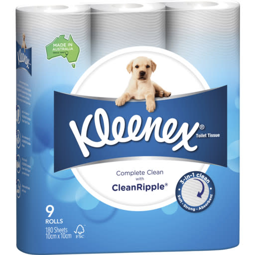 Complete Clean Toilet Tissue 9 Pack | 9 Pack | Kleenex | YG-011693-PD-016238