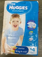 Ultra Dry Junior Nappies For Boys 16kg & Over | 16 Kj And Over. 14 Nappies | Huggies | YG-009648-PD-053153