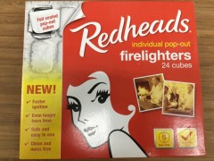 Individual Pop-Out Firelighters | 24 Cubes | Redheads | YG-007593-PD-052190