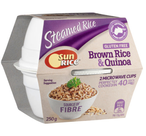 Steamed Rice Brown Rice & Quinoa | 2 x 125g Cups | Sunrice | YG-011433-PD-016902