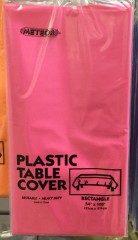 Plastic Rectangle Table Cover Pink | 137cm x 274cm | Meteor Party | YG-005187-PD-015458