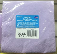 Serviettes 2ply Lavender Small | 20 Pack | Unique | YG-005342-PD-017485