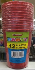 Plastic Cups Ruby Red 270ml | 12 Cups | Meteor Party | YG-005245-PD-015352