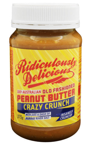 Australian Old Fashioned Peanut Butter Crazy Crunch W/ A Dash Of Murray River Salt | 375g | The Ridiculously Delicious Nut Butter Company | YG-004583-PD-015987