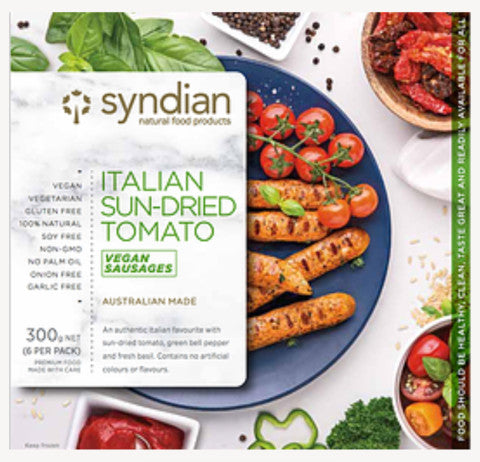 Gluten Free Italian Sun-Dried Tomato Vegan Sausages | 6 Sausages | Syndian | YG-004421-PD-015999