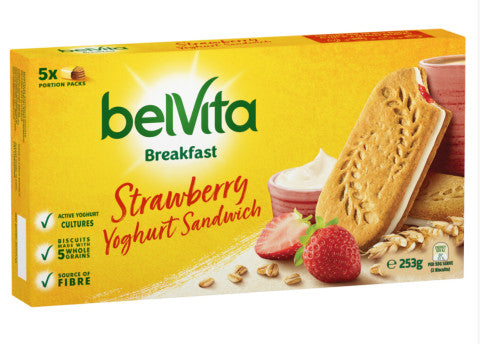 Breakfast Yoghurt Crunch Strawberry Yoghurt | 5 Portion Packs | Belvita | YG-004786-PD-015817