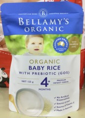 Organic Baby Rice W/ Prebiotic Gos 4+ Months | 125g | Bellamy's | YG-005633-PD-018111