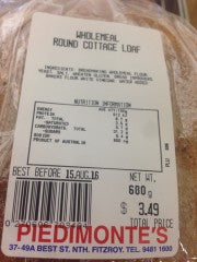 Wholemeal Round Cottage Loaf | Sliced | Piedimontes Supermarket | YG-006489-PD-019022
