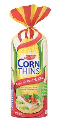 Corn Thins Soy, Linseed & Chia | 150g | Real Foods | YG-005022-PD-015529