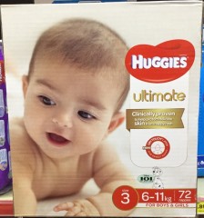 Ultimate Nappies For Boys & Girls 6-11 Kg | 72 Nappies | Huggies | YG-005735-PD-018353