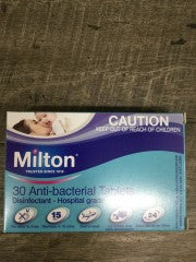 Anti Bacterial Tablets | 30 Antibacterial Tablets | Milton | YG-009616-PD-051536