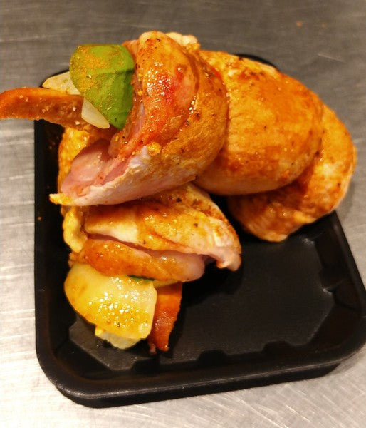 Caramelized Onion  chorizo and haloumi chicken roll up