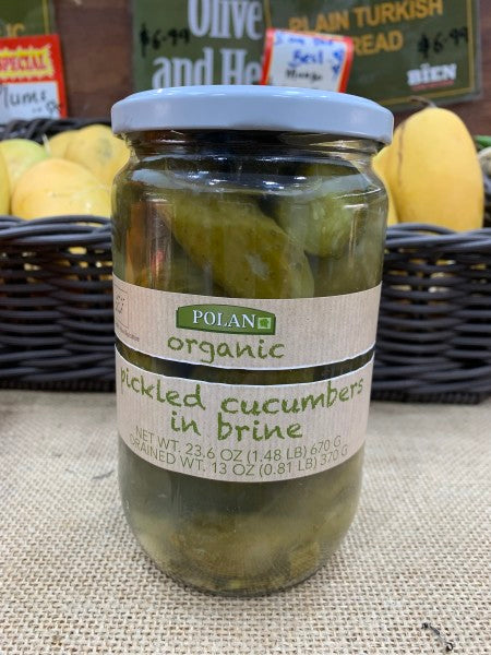 Pickled cucumbers in brine