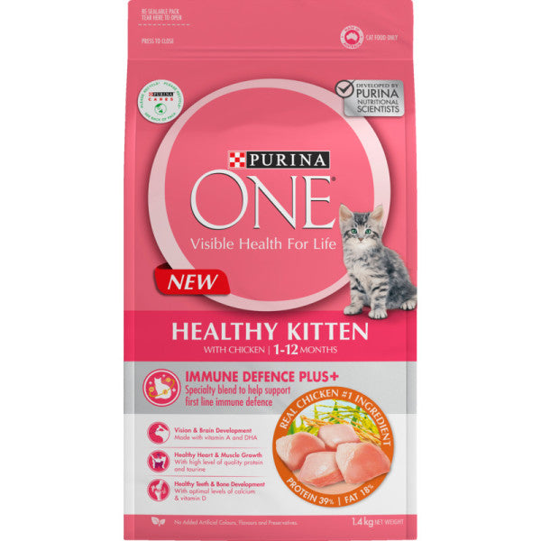 Purina One Healthy Kitten Chicken Dry Cat Food 1.4kg