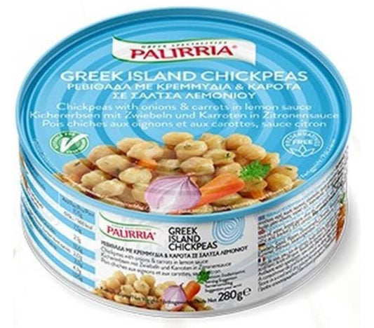 Greek Island Chickpeas w/ Onions & Carrots in Lemon Sauce