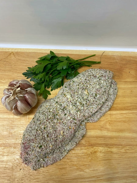 Beef Crumbed Schnitzel (Herb & Garlic)