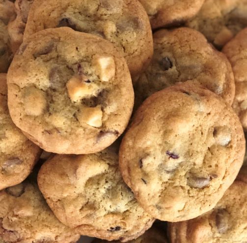 Choc Macadamia & Cranberry Cookies