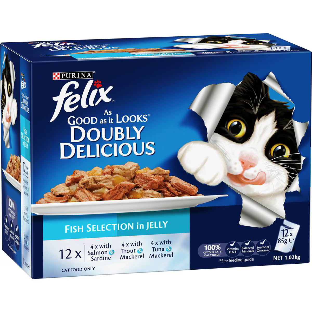Doubly Delicious Fish Selection Wet Cat Food | 85g x 12 Pack | Felix | YG-112970-MC-978788
