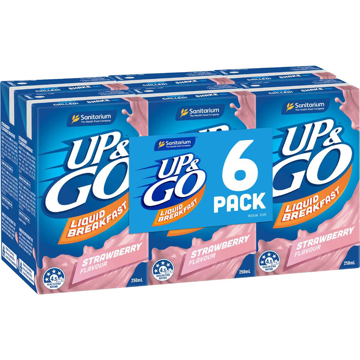 Liquid Breakfast Strawberry | 250ml x 6 Pack | Up&Go | YG-111846-MC-977732