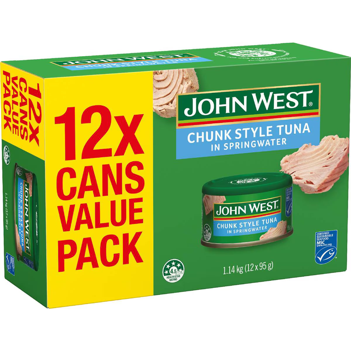 Tuna Chunks In Springwater Value | 95g x 12 Pack | John West | YG-112918-MC-978526