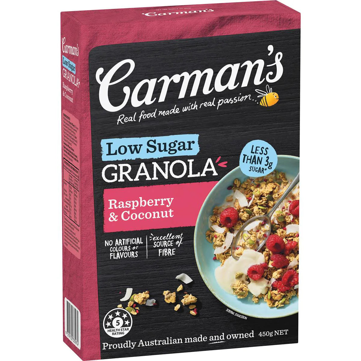 Granola Raspberry & Coconut Low Sugar | 450g | Carman's | YG-112725-MC-977756