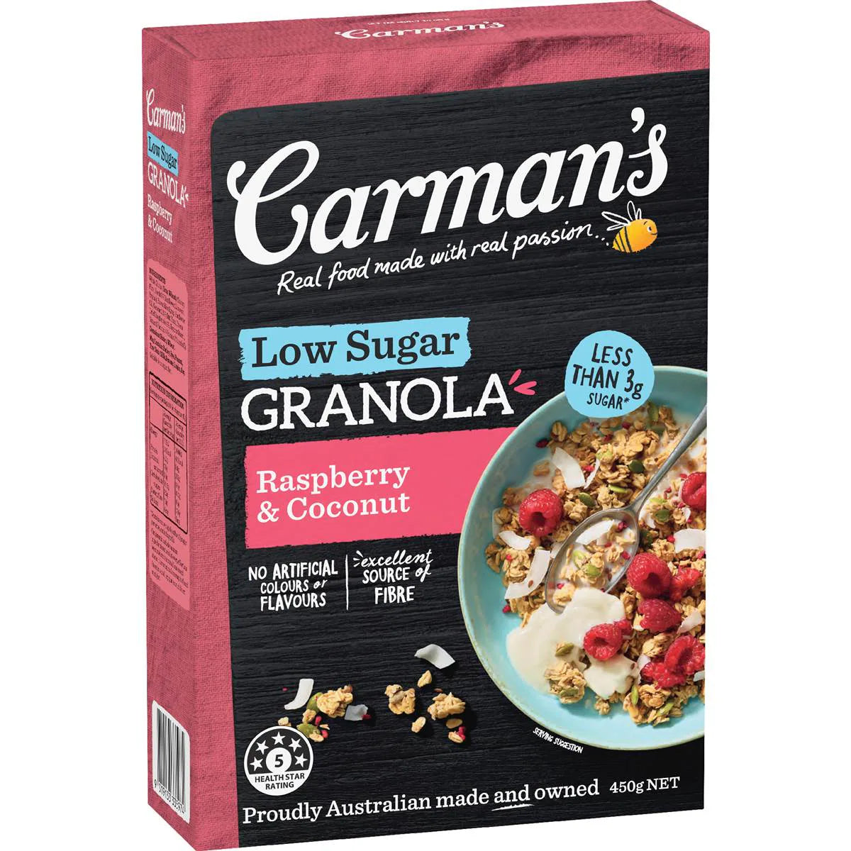 Granola Raspberry & Coconut Low Sugar | 450g | Carman's | YG-112725-MC-977756