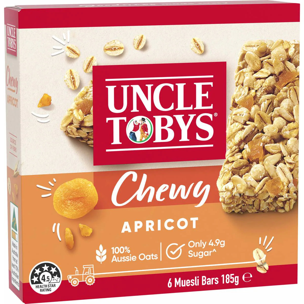 Muesli Bars Chewy Apricot | 6 Pack | Uncle Tobys | YG-111711-MC-977330