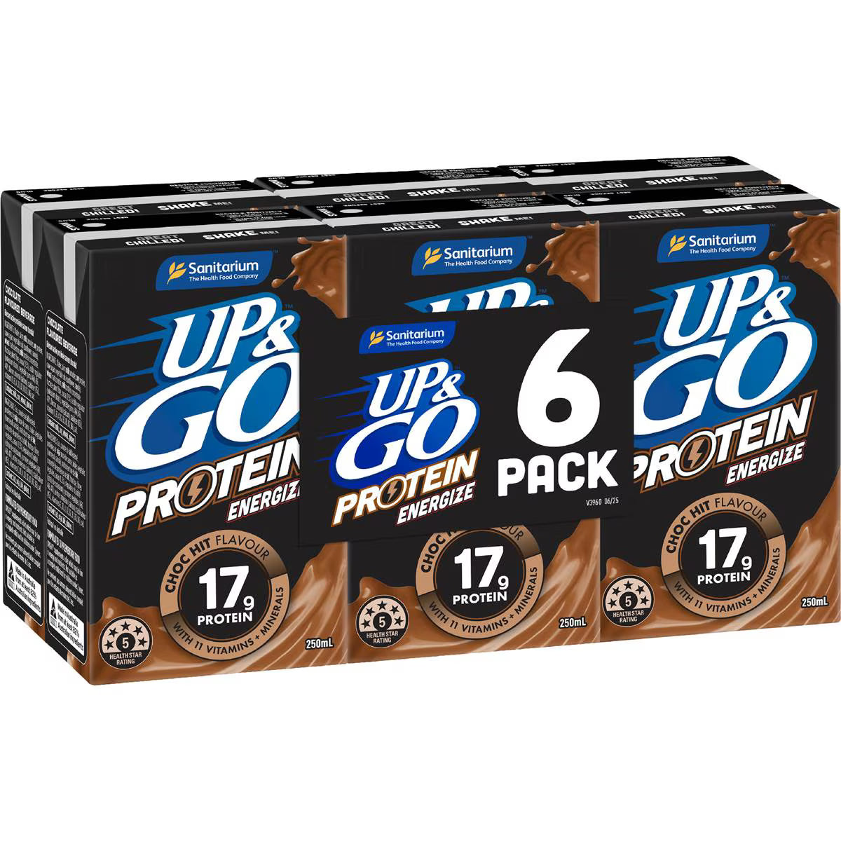 Protein Energize Liquid Breakfast Choc | 250ml x 6 Pack | Up&Go | YG-111848-MC-977735