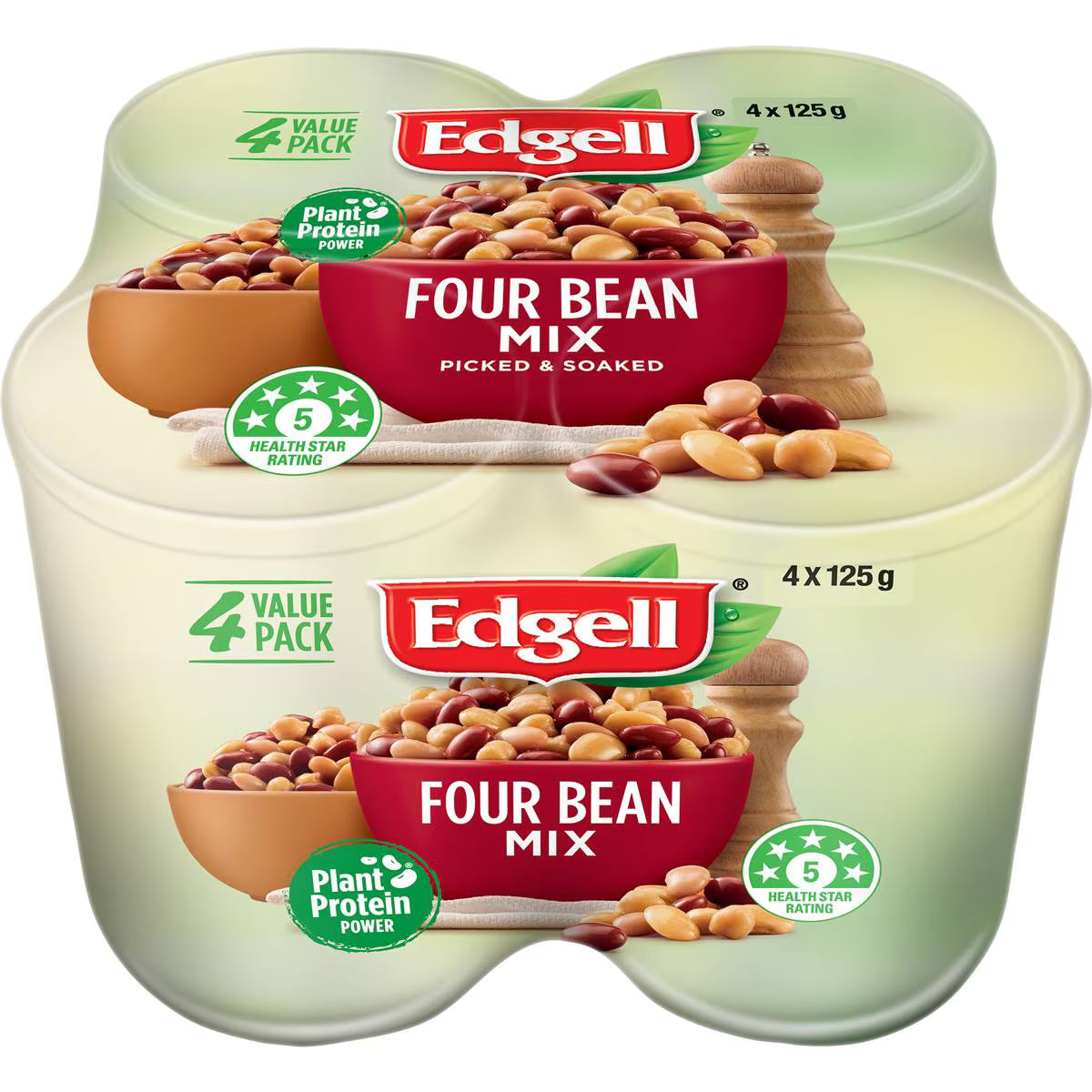 Four Bean Mix Ready To Eat | 125g x 4 Pack | Edgell | YG-112927-MC-978557
